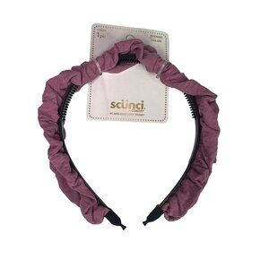 Scunci Pink Ruffle Headband Women Girls Hair Accessory Solid Stretch Casual